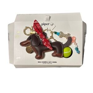 Piper Brown Dachshund Keychain with Red Bandana